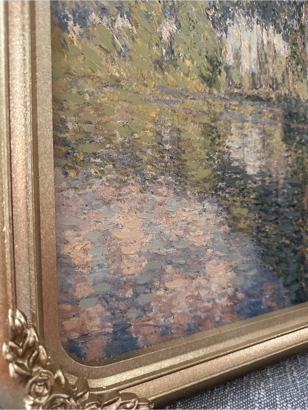 16x20” Poplars on the Epte by Claude Monet with ornate gold frame